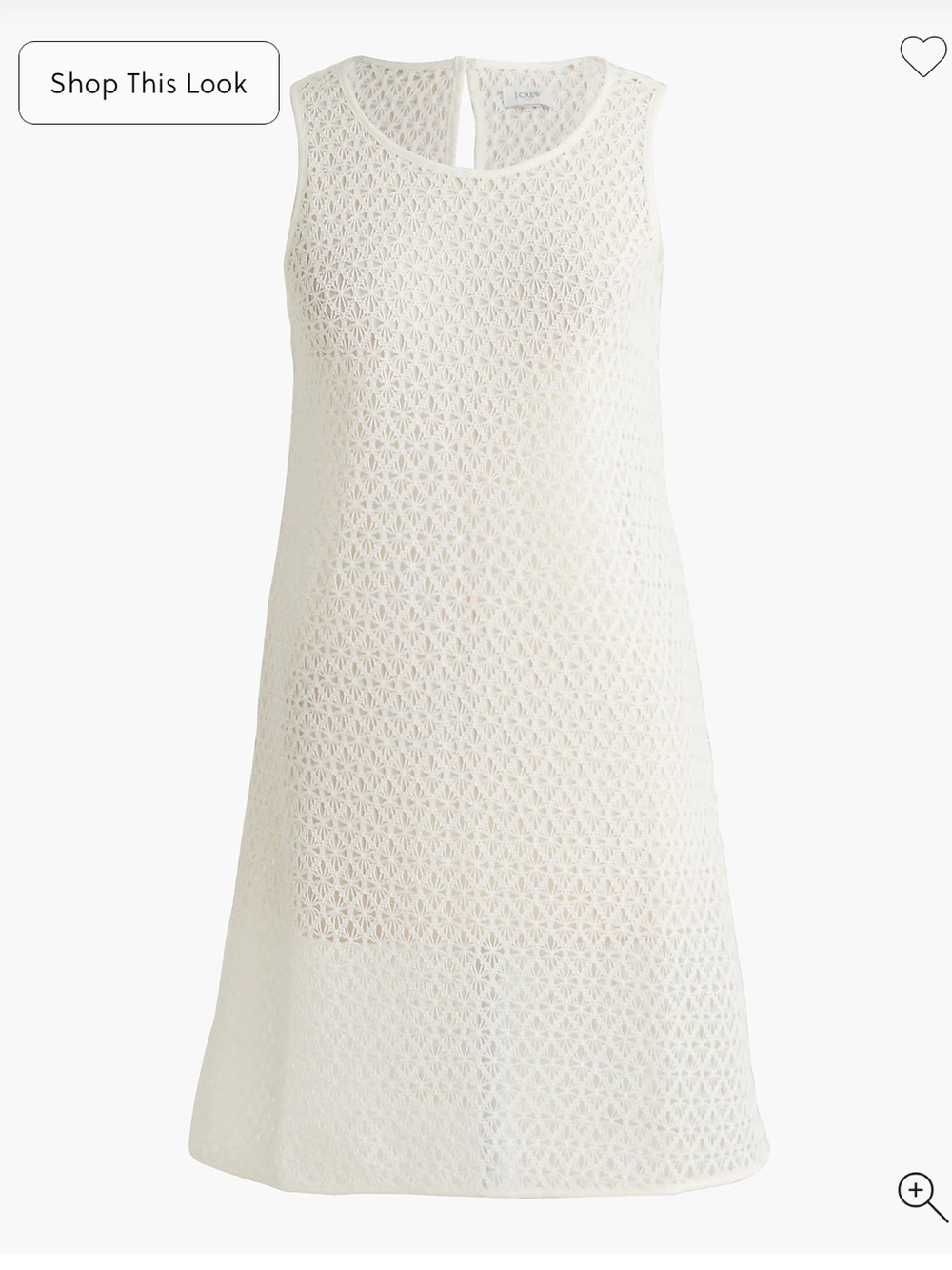 J Crew Factory Sleeveless Ivory Crochet Beach Cover Up Dress Small